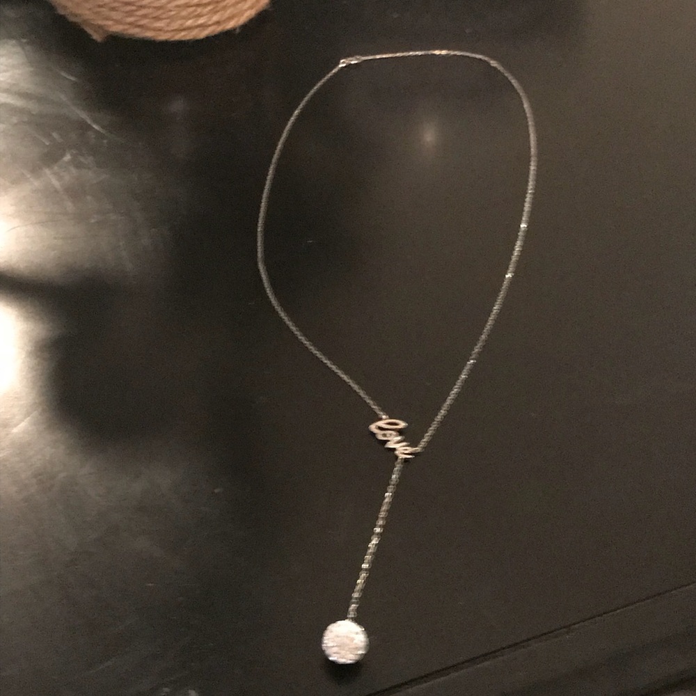 Swarovski Elements LOVE Y Necklace Sterling Silver - Picture 4 of 4